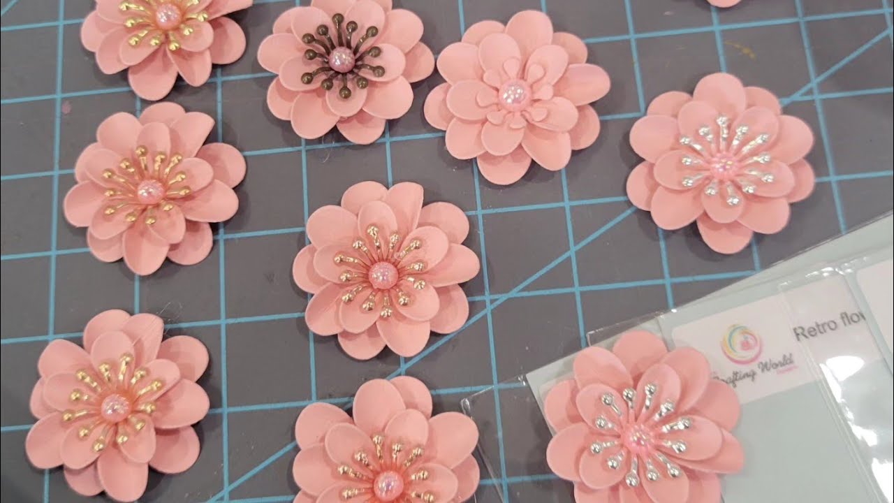 Tutorial on how I made these flowers using the Retro Flower Plate from @mycraftingworldanna4142
