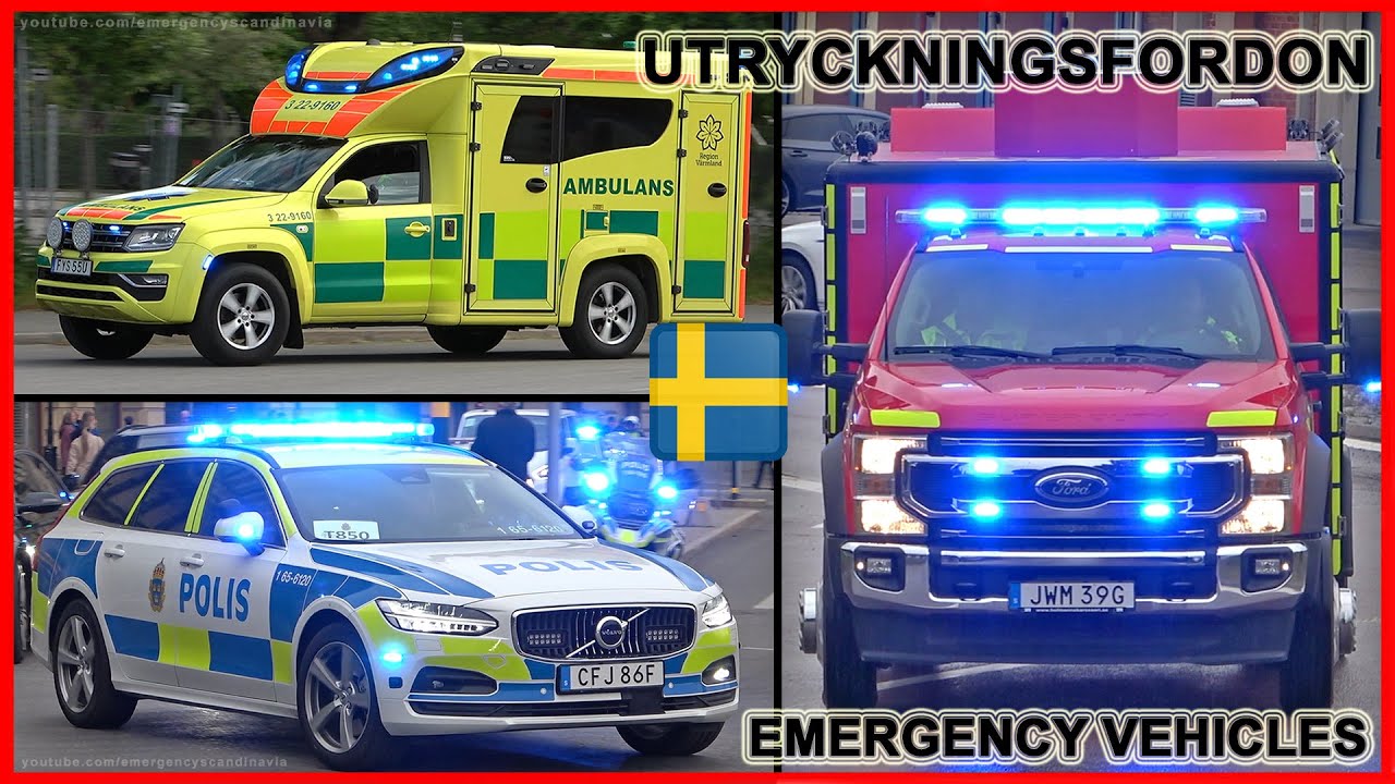 🚨 Police, Ambulances and Fire engines/trucks responding in Sweden 2024 📢