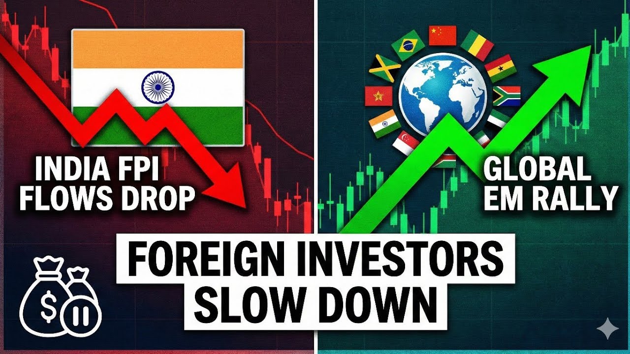 Foreign Investors Slow Down in India | FPI Flows Drop Amid Global EM Rally