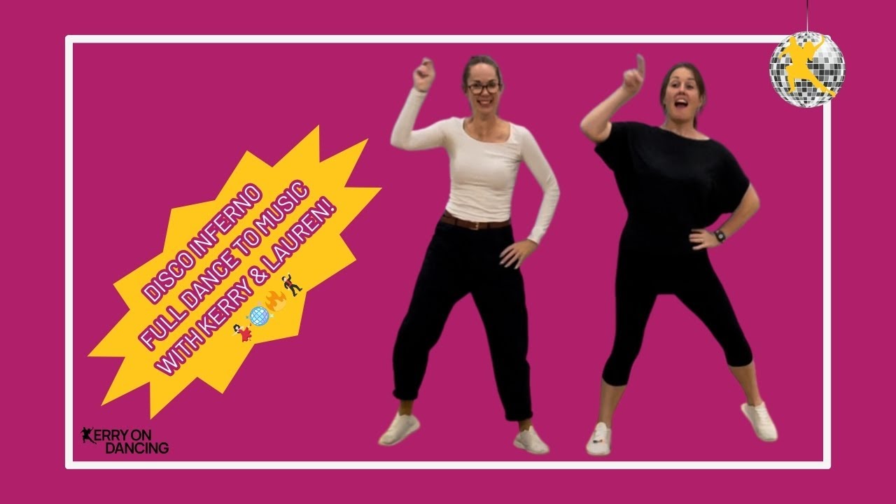 Disco Inferno Dance - Full choreography danced to music with Kerry & Lauren💃🏻🔥🪩🕺🏽