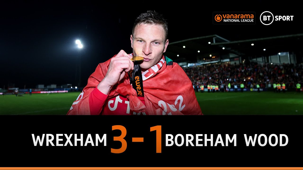 Wrexham v Boreham Wood (3-1) | Paul Mullin's double sends Wrexham up as National League Champions
