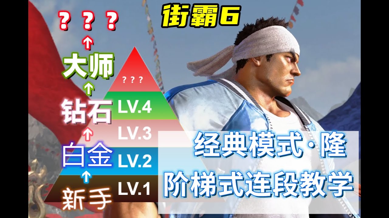 【街霸6】隆阶梯式连段教学（经典操作）