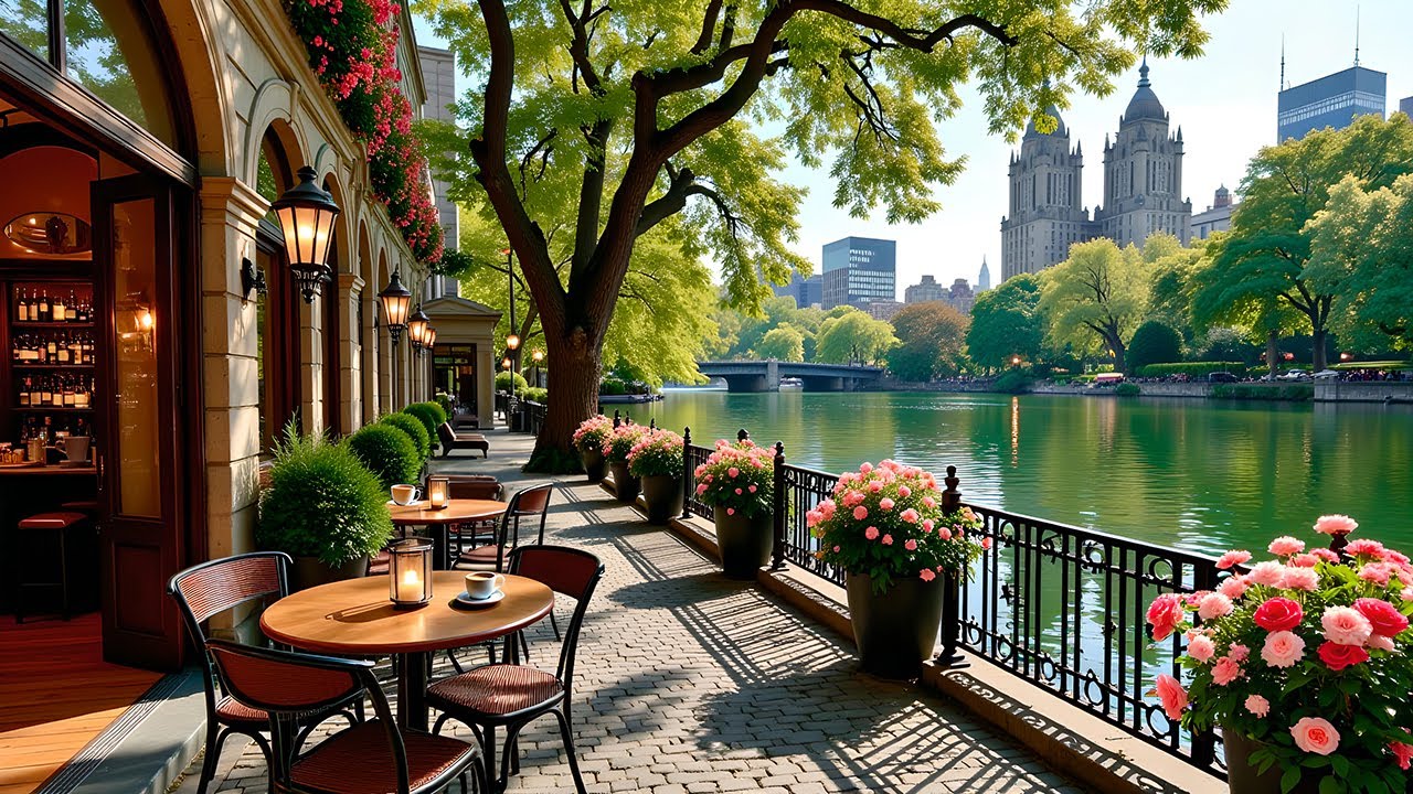 Relaxing Jazz at Cozy Riverside Café | Instrumental Jazz Music for Calm Work & Stress Relief