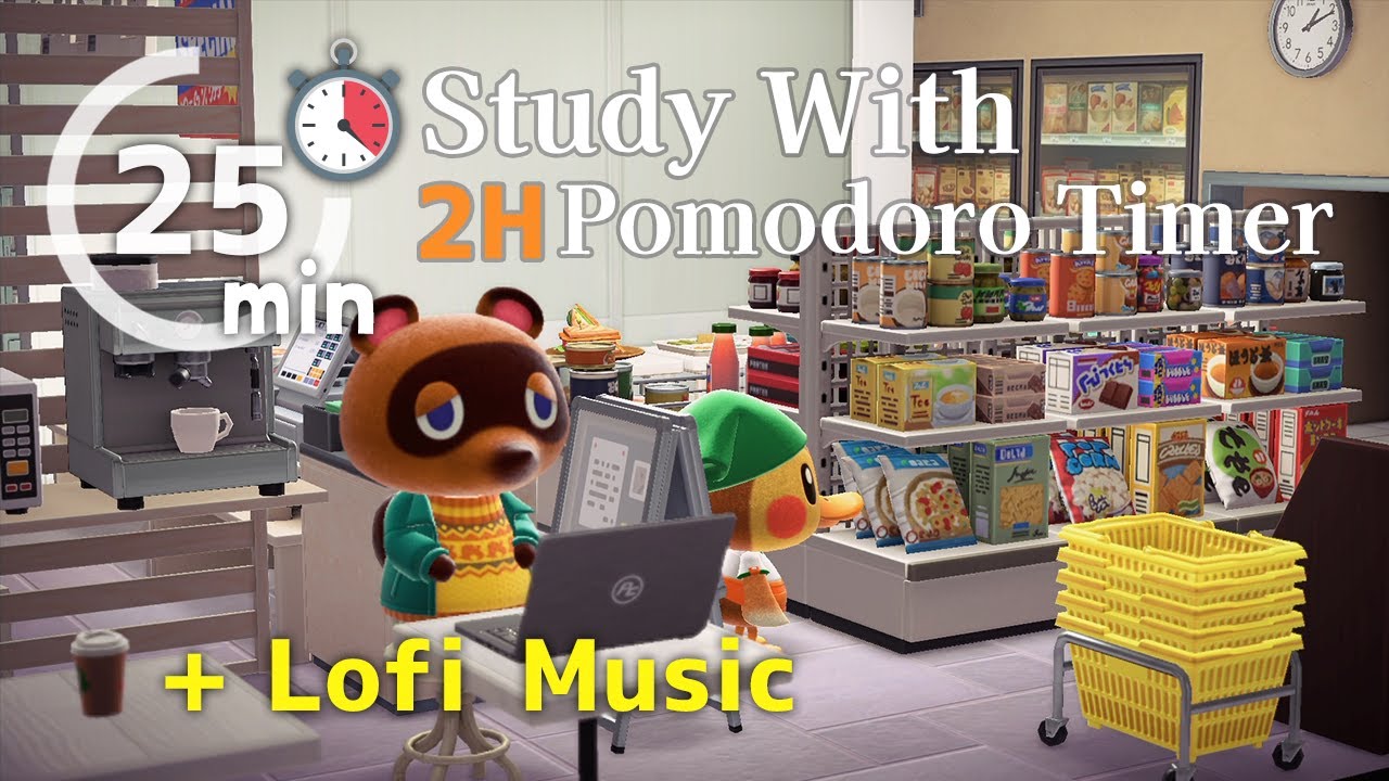 🎧⏱♪2H Pomodoro Technique 25/5 ¨̮🍅 - Convenience Store Cafe + Lofi music for Study ☕🏪