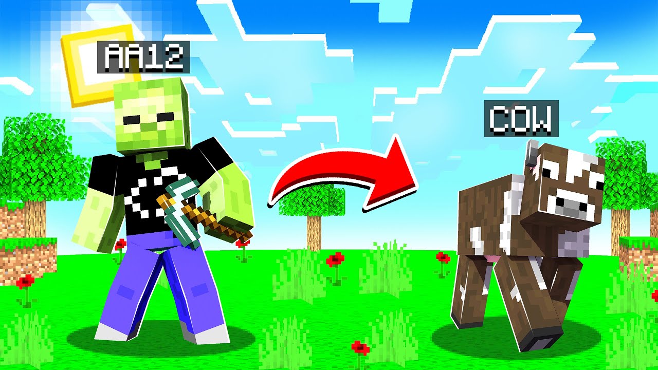 TROLLING AS A COW IN MINECRAFT!
