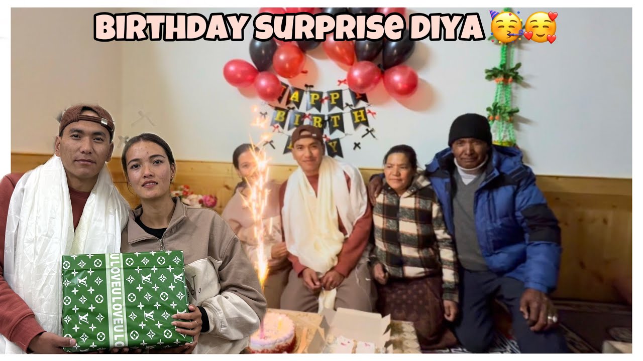 Birthday pe diya surprise 🥳🎂// family movie date Pe gye hum #dailyroutine #ladakhivlogger 