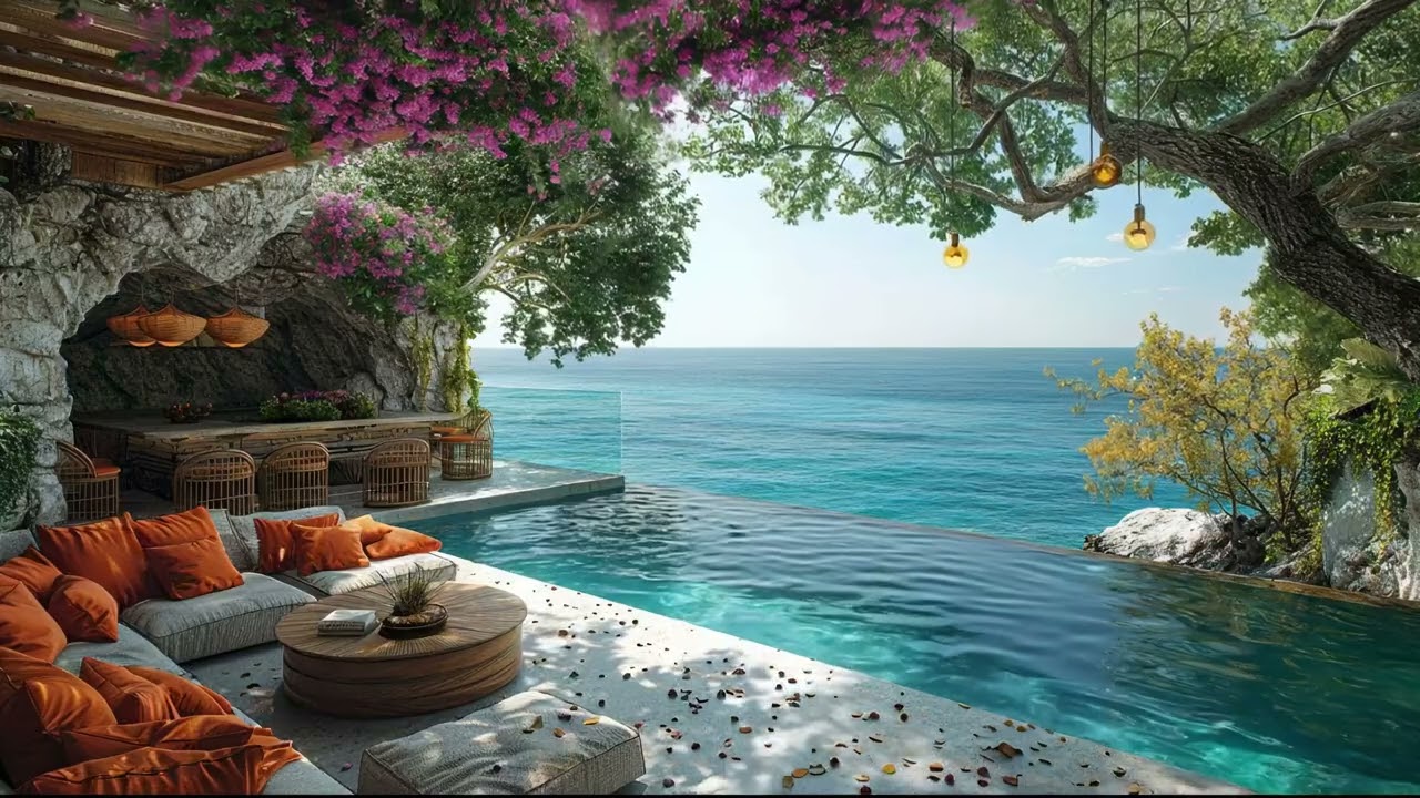 Stay a While by the Sea – Peaceful Coastal Café Ambience