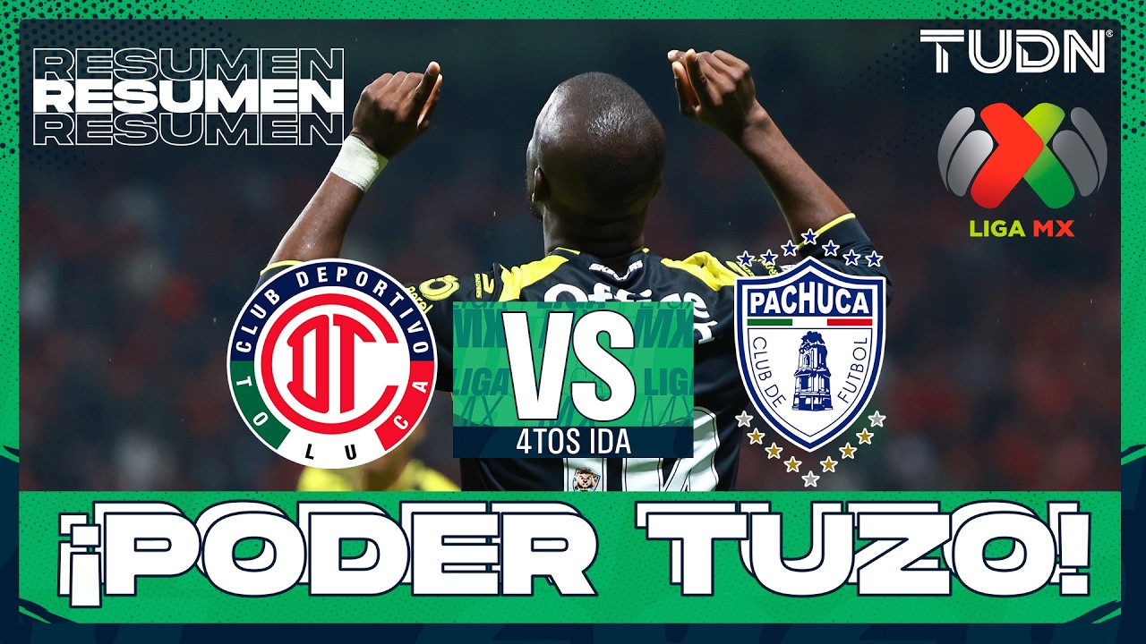 Resumen y gol - Toluca vs Pachuca | Liga MX - Cuartos de Final - Ida Clausura 2026 | TUDN