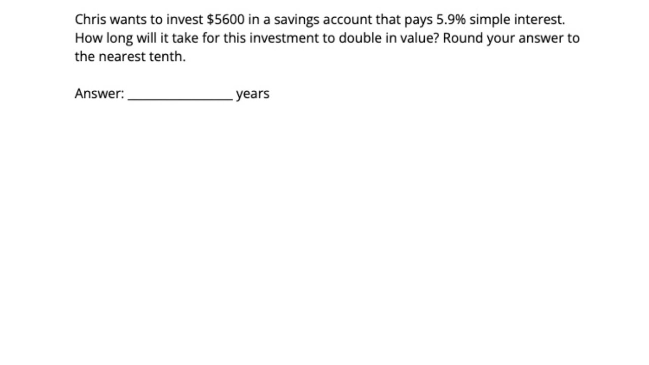 Time to Double a Simple Interest Investment