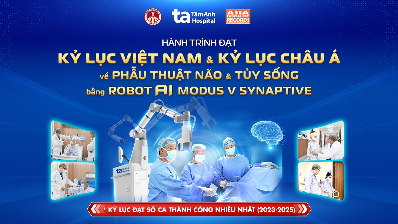 Hành trình đạt kỷ lục Việt Nam và Châu Á về phẫu thuật não, tủy sống bằng Robot AI Modus V Synaptive