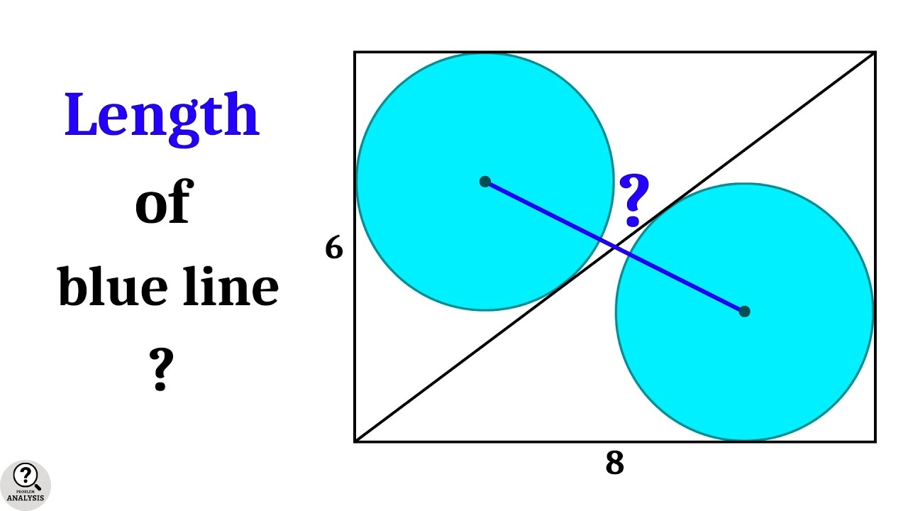 Distance between Centers of Two Circles in a Rectangle | Advanced math problems | Mathematics