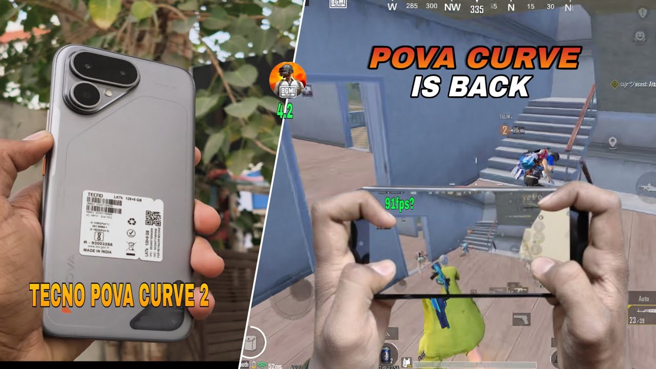 Tecno Pova Curve 2 5G Unboxing & BGMI Test | 8000mAh battery & 144Hz curved display