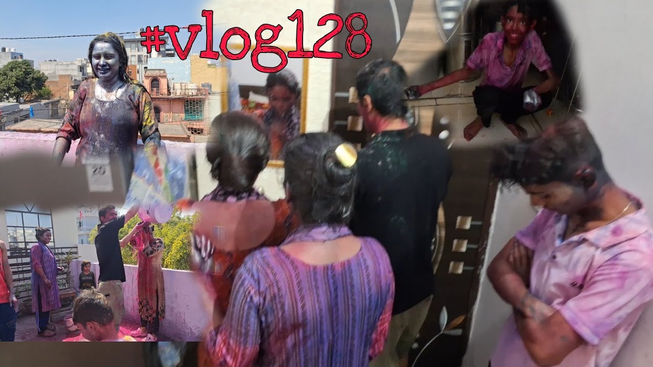 || Holi celebration part 2|| mami ko bnaya bhoot🤣🔫||#vlog128||●○•