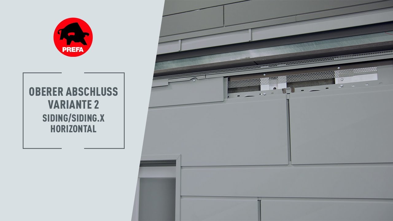 PREFA Schulungsvideo | 3.2.1.7.3 Oberer Abschluss Siding/Siding.X - horizontal (Variante 2)