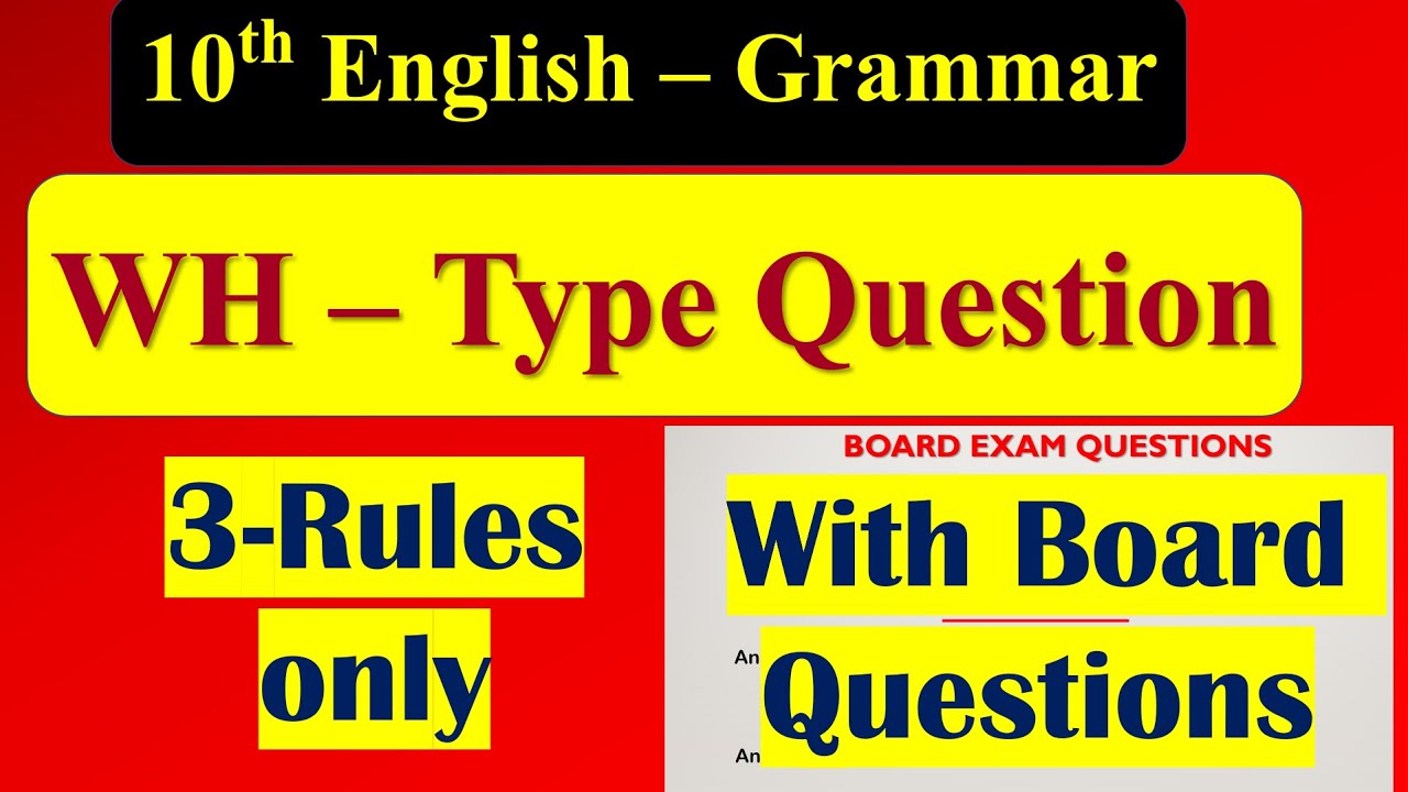 Frame WH- ? Type Question📚 |English Grammar | Frame wh-Question |10th SSC | Simple Rules