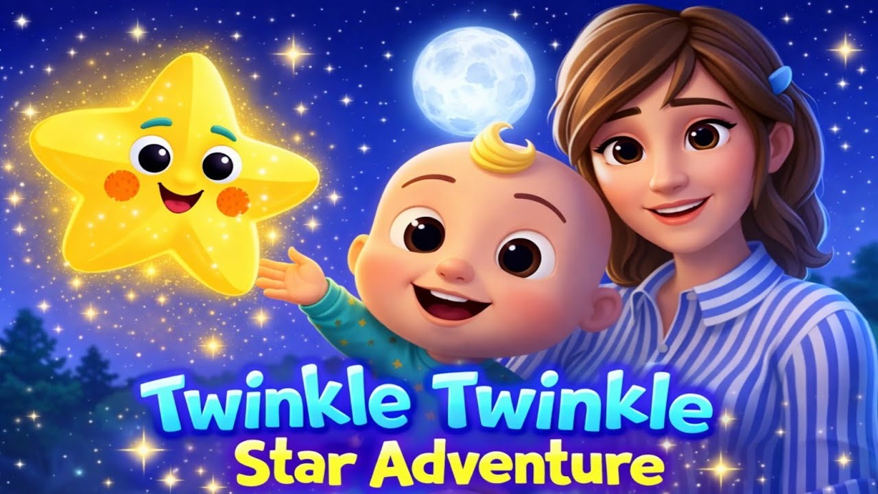 Twinkle Twinkle Little Star 🌙✨ | Kids Bedtime Song with Baby & Magic Star