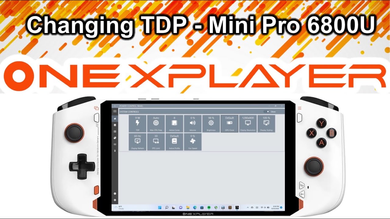 Changing TDP And Other Settings On The One X Player Mini Pro AMD 6800U - Power Control Panel v2