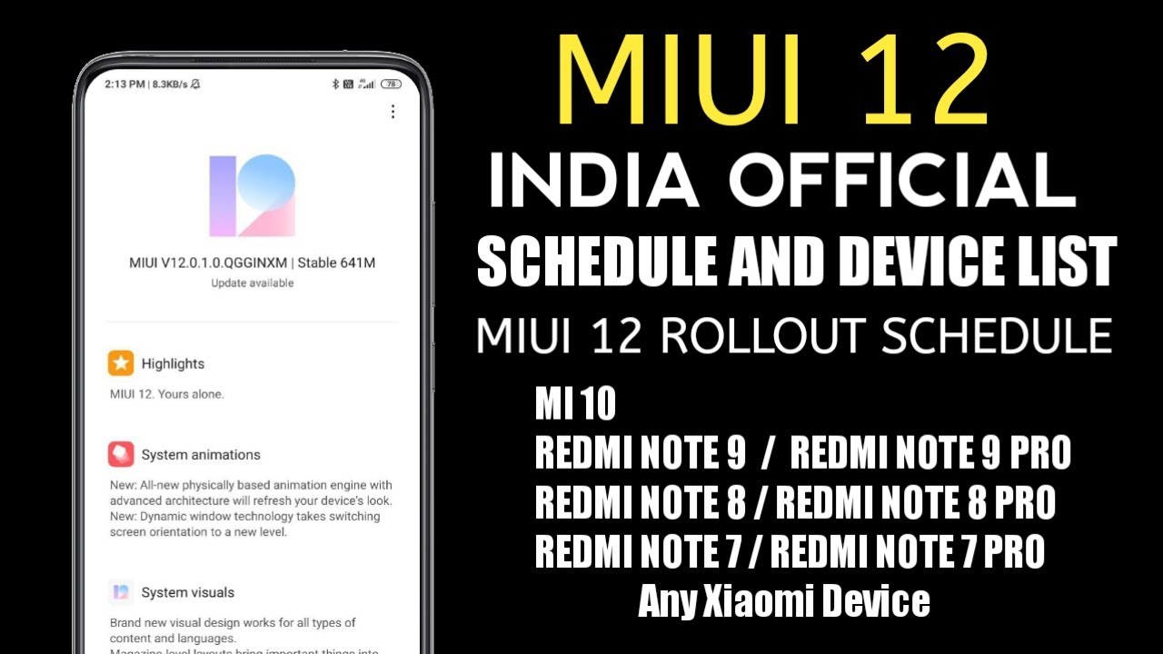 MIUI 12 India Stable Update Confirm Official Schedule And Device List