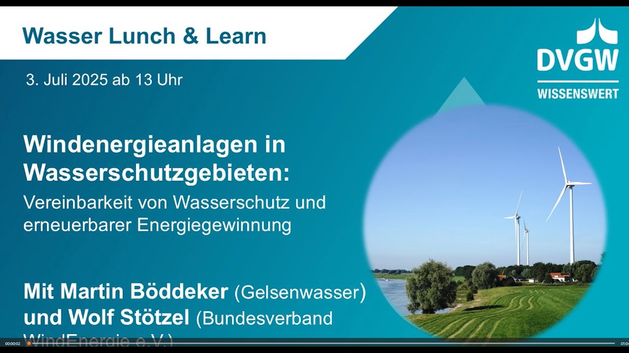 Windenergieanlagen in Wasserschutzgebieten:  Wasserschutz und erneuerbare  Energiegewinnung