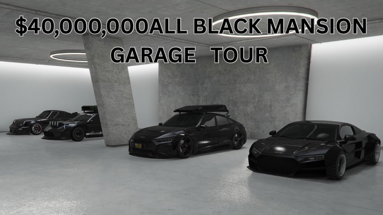 My $40,000,000 ALL BLACK MANSION GARAGE TOUR !