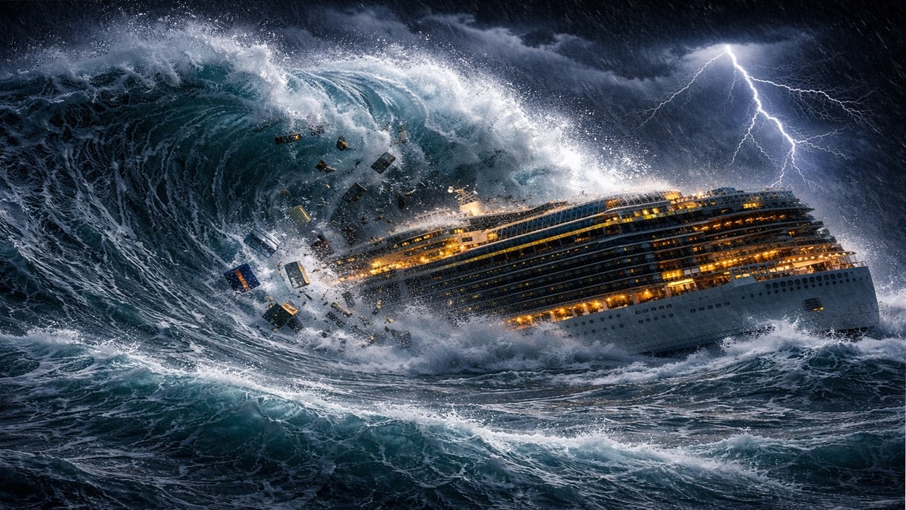 10,000 People Trapped on a Luxury Cruise Ship as a Giant Tsunami Rises  Ocean Disaster Film