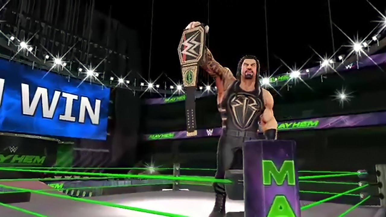 Roman reigns wins wwe world championship wwe mayhem game