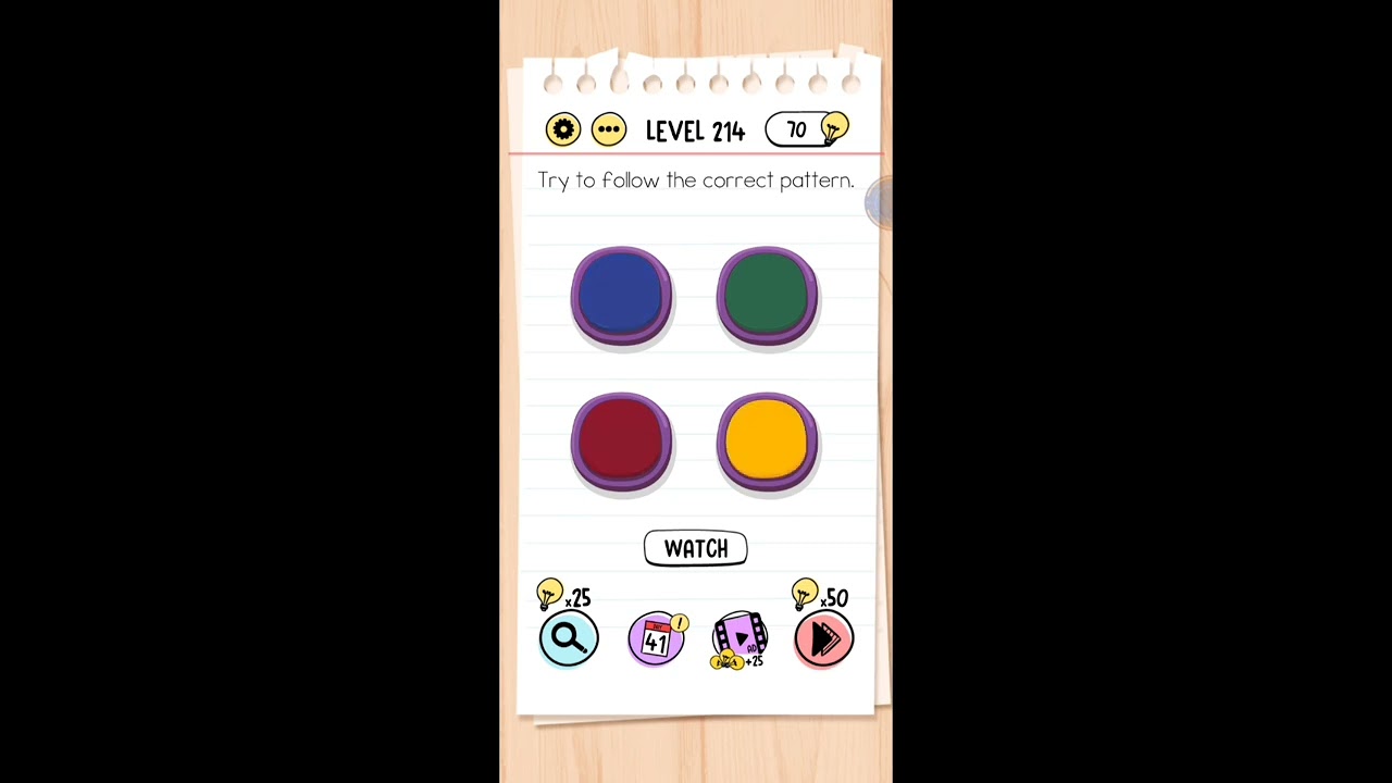 Brain Test Level 214 Try to follow the correct pattern Walkthrough