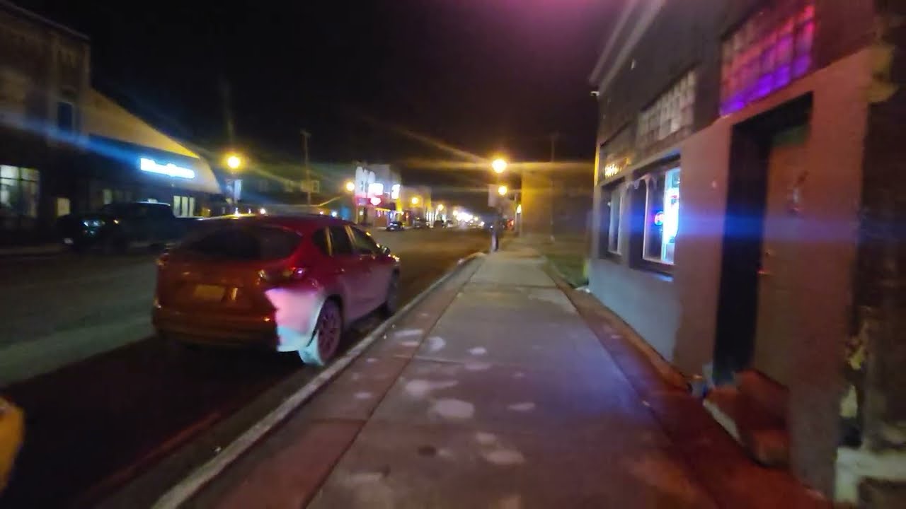 Downtown Hurley Wisconsin Night Stroll