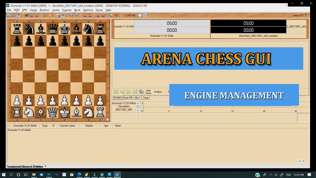 ARENA CHESS GUI - ENGINE MANAGEMENT