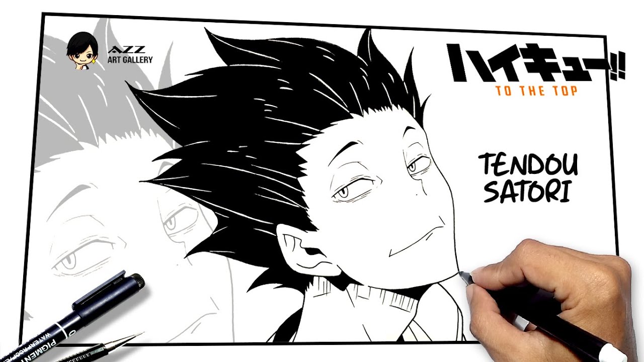 How to draw Tendou Satori from Haikyuu