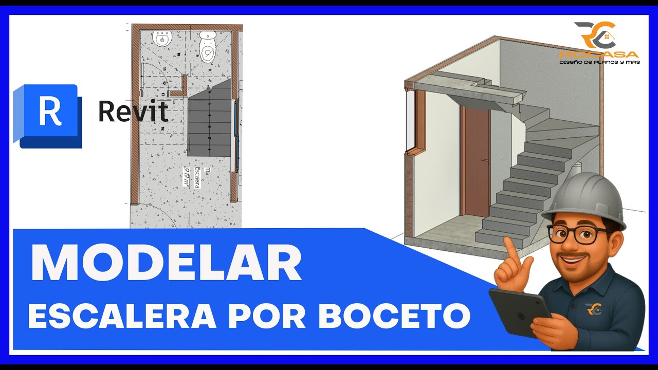Escalera en abanico o compensada en Revit 2026 desde boceto
