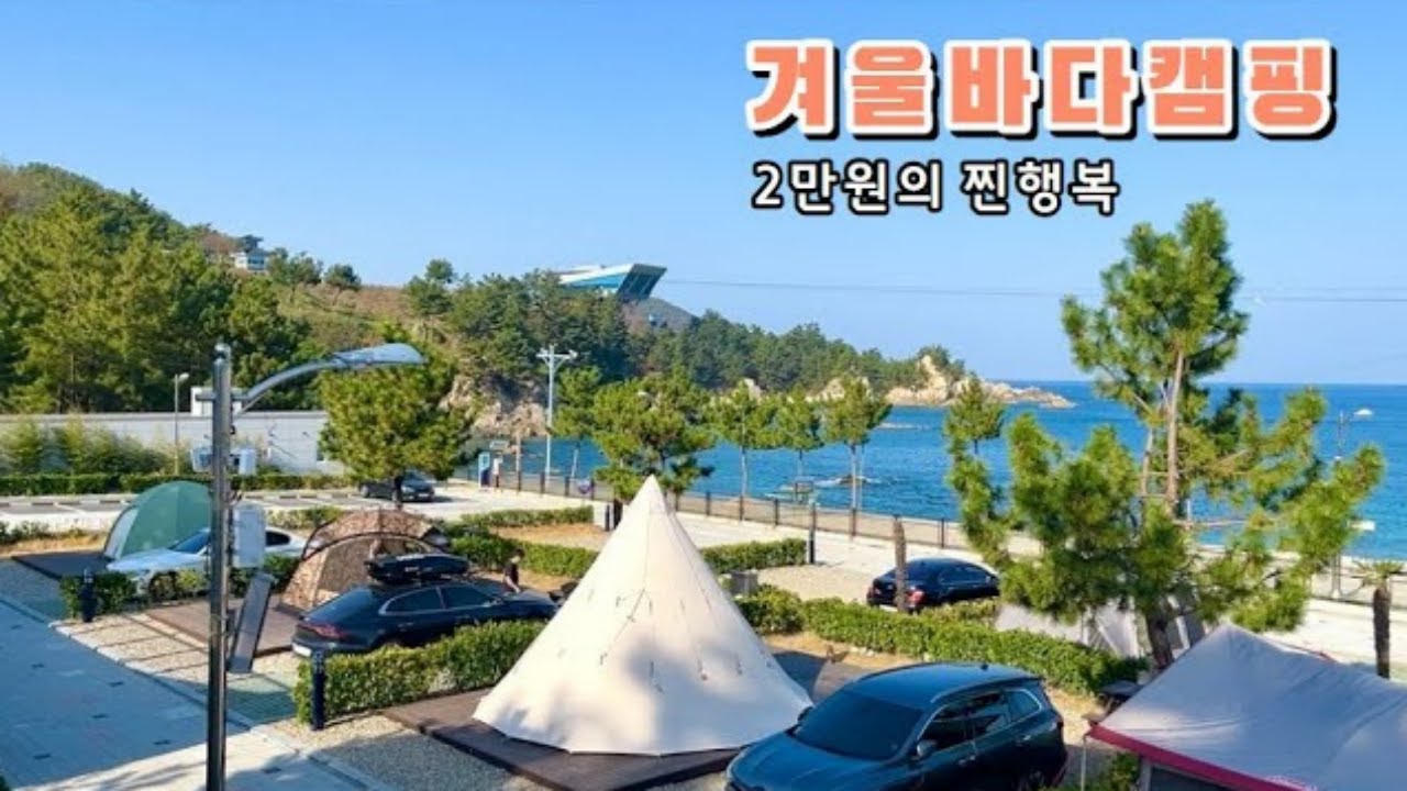 한국의 나폴리에서 겨울바다 캠핑⛺️여기는 꼭 가보세요❗️1박 2만원의 찐행복🐶애견동반캠핑ㅣ삼척 장호비치
