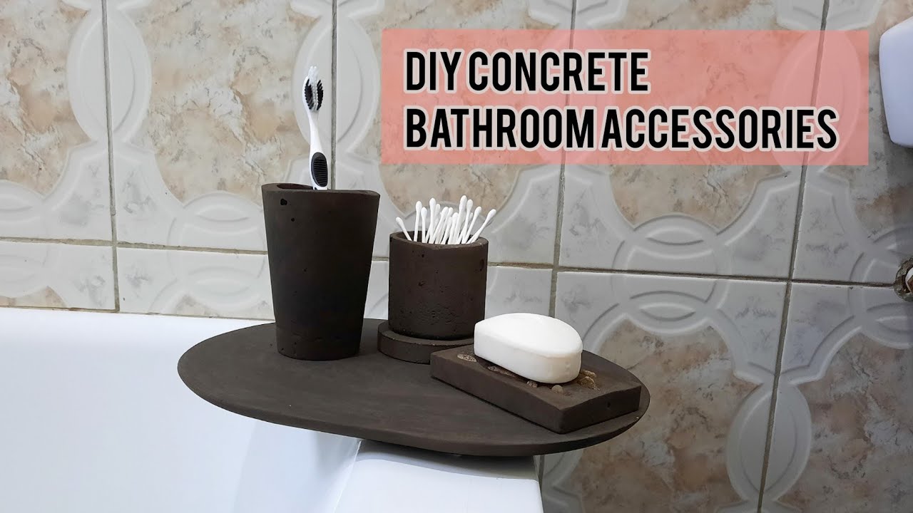 Diy concrete bathroom accessories set #diyuganda #diybathroom