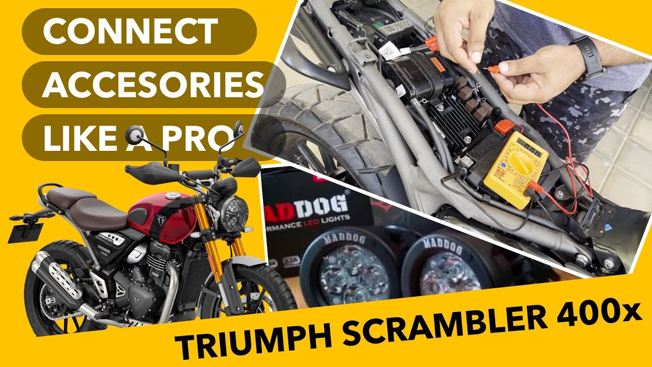 A Step-by-Step Guide to connect accessories to Triumph Scrambler 400x, Speed 400 | NO WIRE TAMPERING