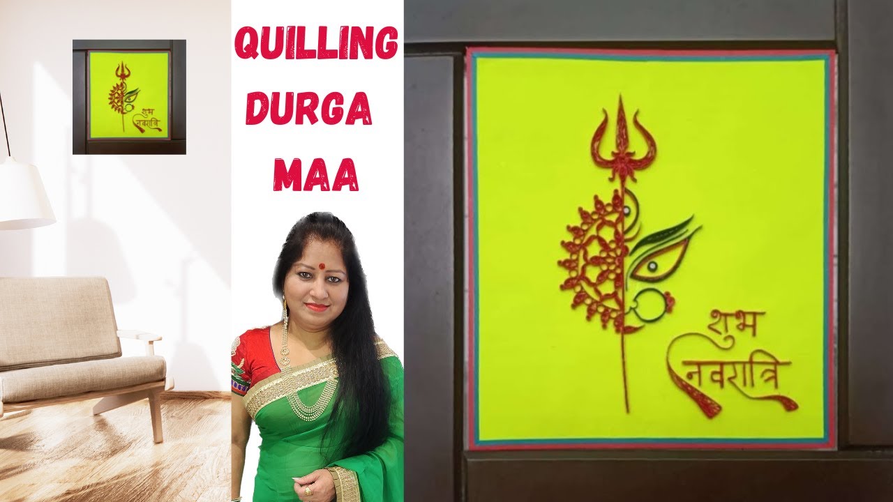 Quilling Durga/ Maa Durga poster/ Quilling Goddess