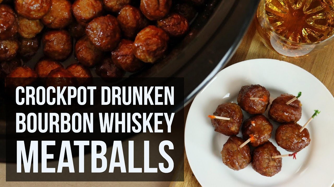 Crockpot Drunken Bourbon Whiskey Meatballs | Easy Slow Cooker Recipe by Forkly