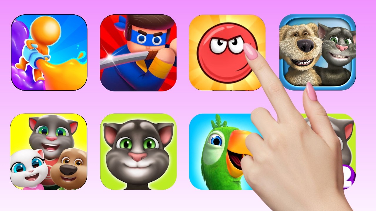 Mr Ninja, Red Ball 4, Talking Cat & Ben News, Dye Hard, My Talking Friends Amazing Gameplays