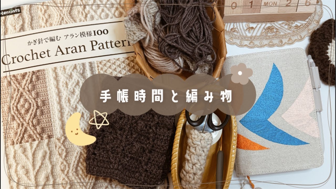 〔作業配信〕手帳を書きながら、編みもの少し🧶📔🌙 *゜