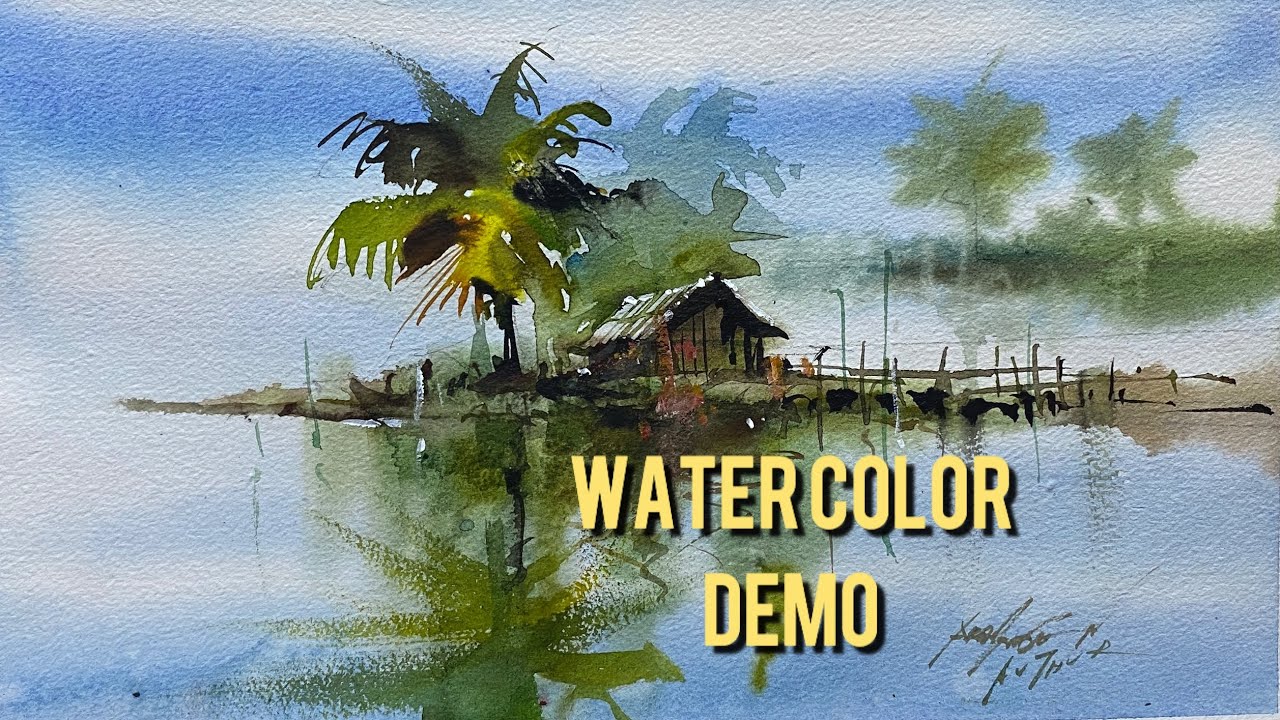 Easy water color | water color for beginners | water color painting by Prakashan Puthur