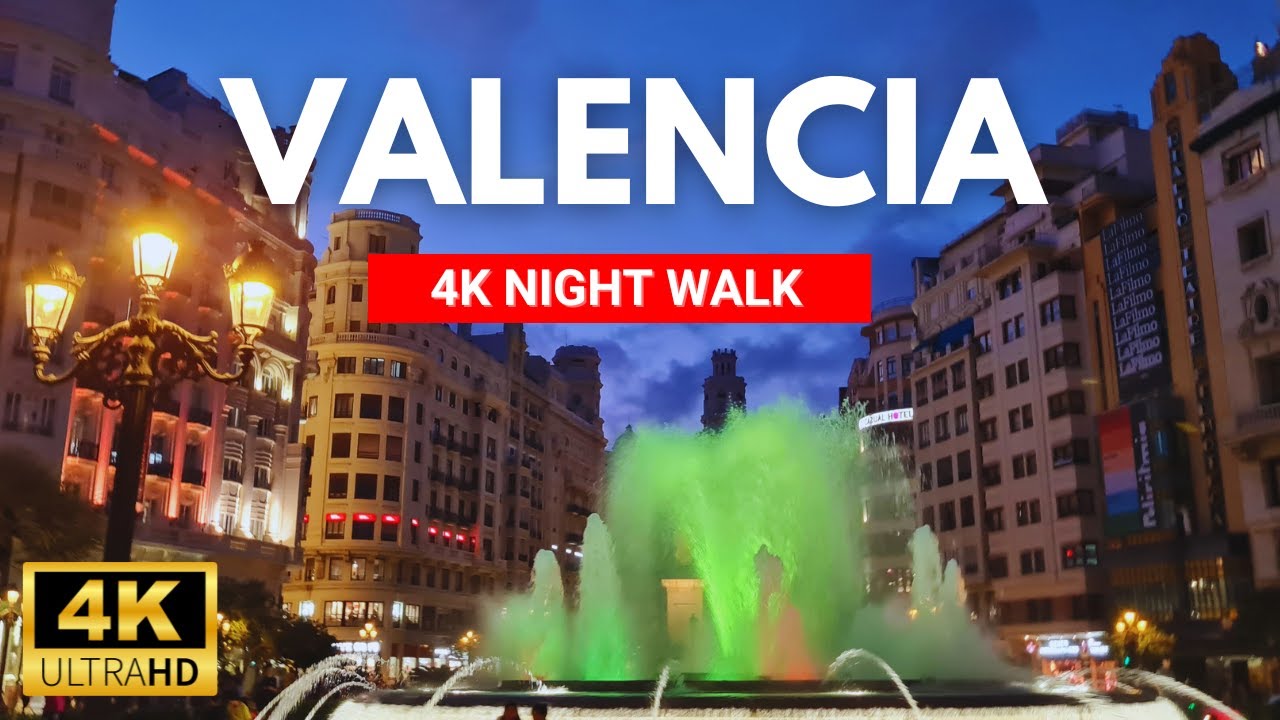 VALENCIA Old Town Night Walking Tour 4K | Summer 2023 | Spain