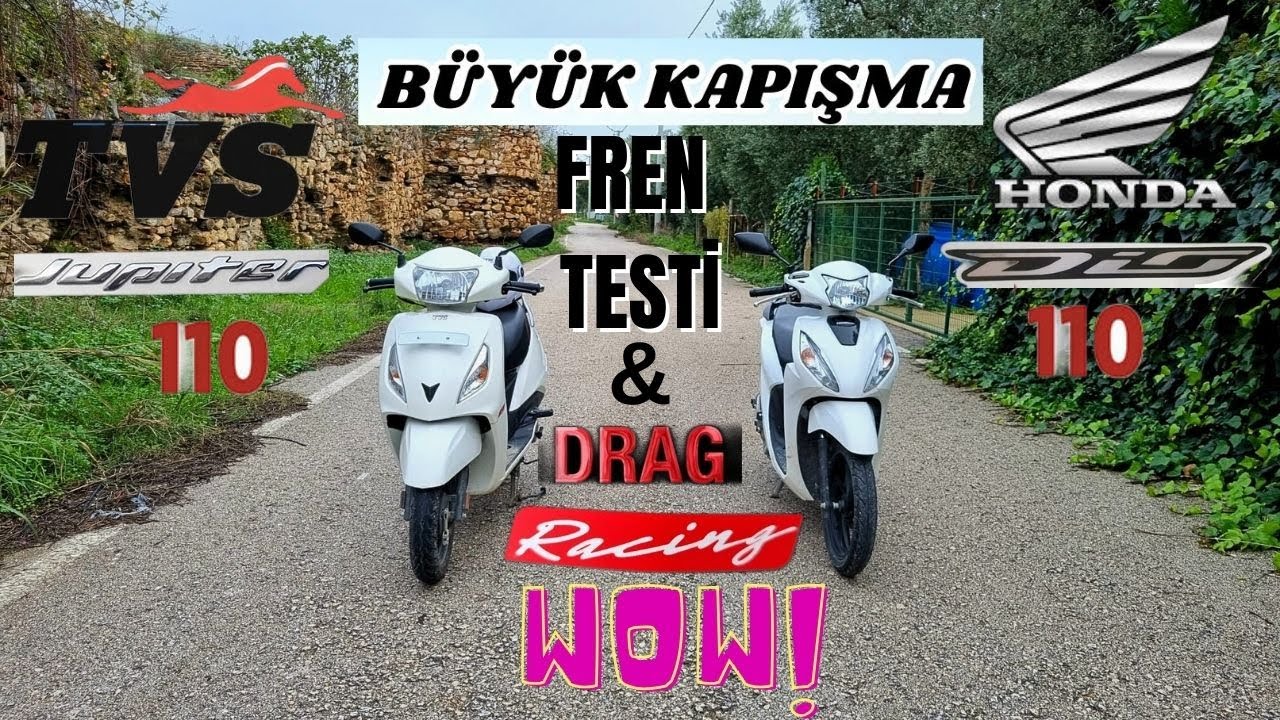 Tvs Jüpiter 110 vs Honda Dio 110 Karşılaştırma !!! Drag Yarış & Fren Testi