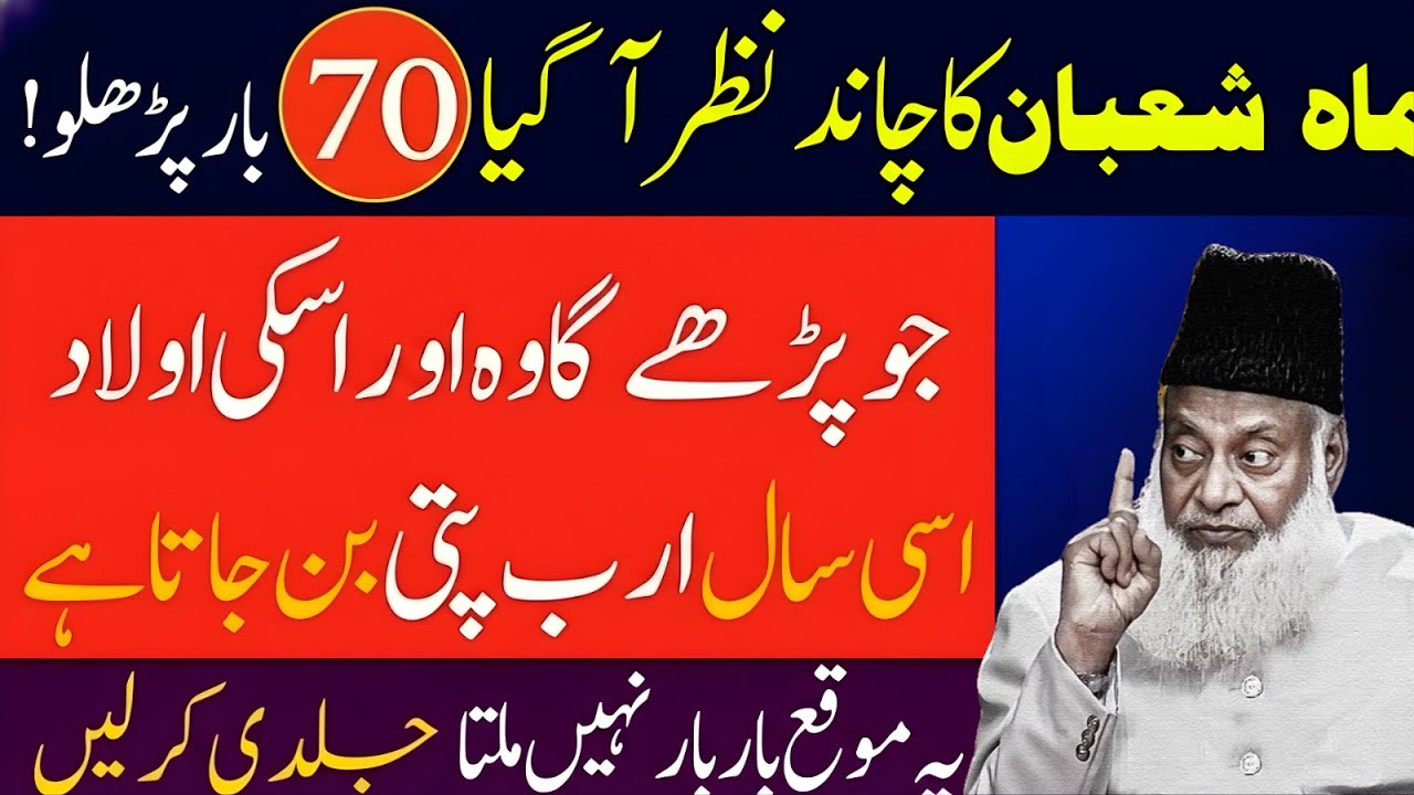 Aaj Mah-e-Shaban ka Chand Nazar Aa Gaya! Sirf 70 Baar Parh Lo–Isi Saal Dolat Ki Barsat| Israr Ahmad