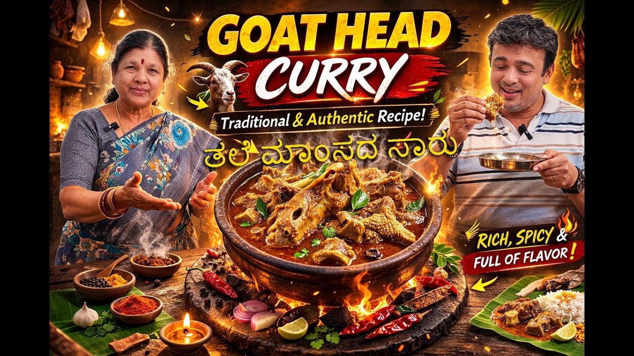 ತಲೆ ಮಾಂಸದ ಸಾರು | Goat Head curry