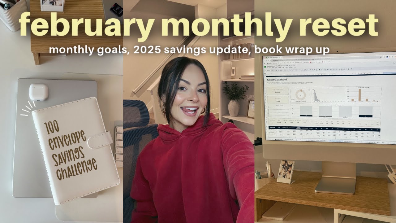 february monthly reset 💸 | new monthly goals, 2025 savings & investments targets, book wrap up
