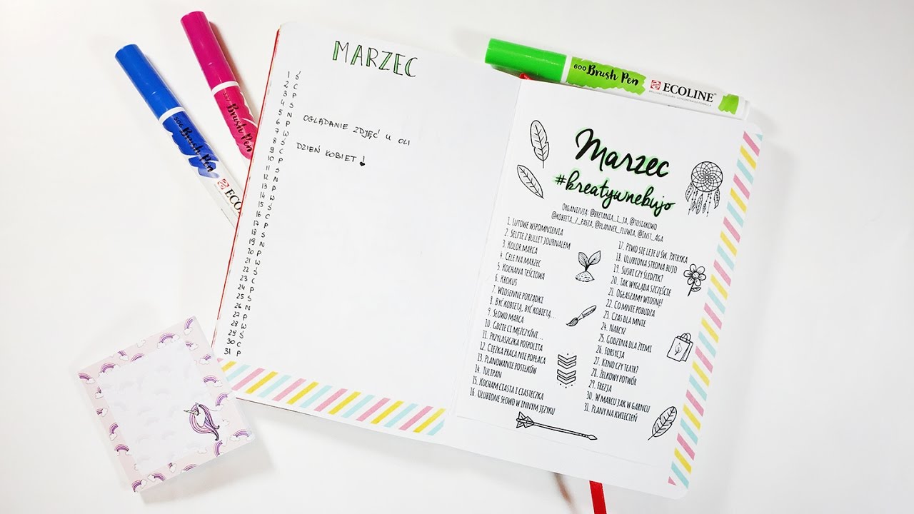 Zaplanuj ze mną marzec! + mój nowy bullet journal