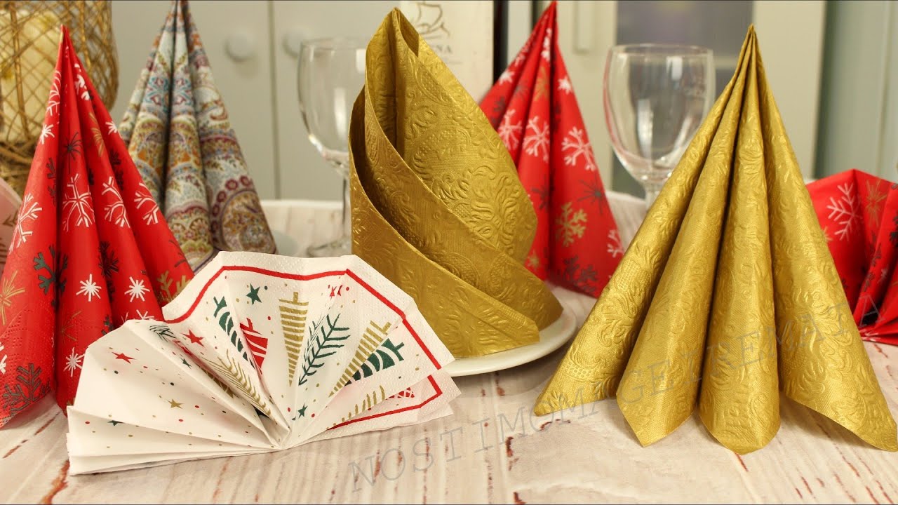 Τρεις υπέροχοι τρόποι να Διπλώσετε Χαρτοπετσέτες για το Γιορτινό Τραπέζι. Διακόσμιση  τραπεζιού 2023
