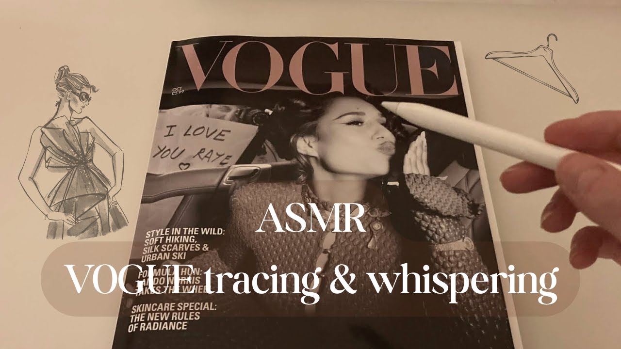 ASMR magazine tracing and whispering