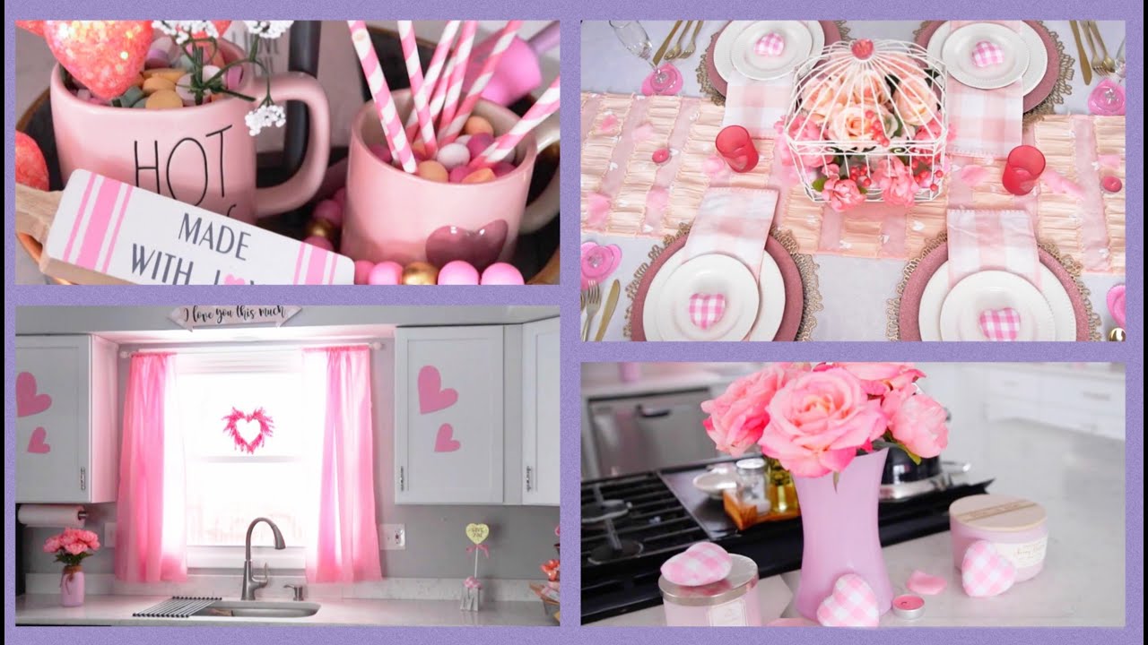 💜 Ideas de como decorar la cocina, sala, comerdor en San Valentin | Decoraciones para el hogar