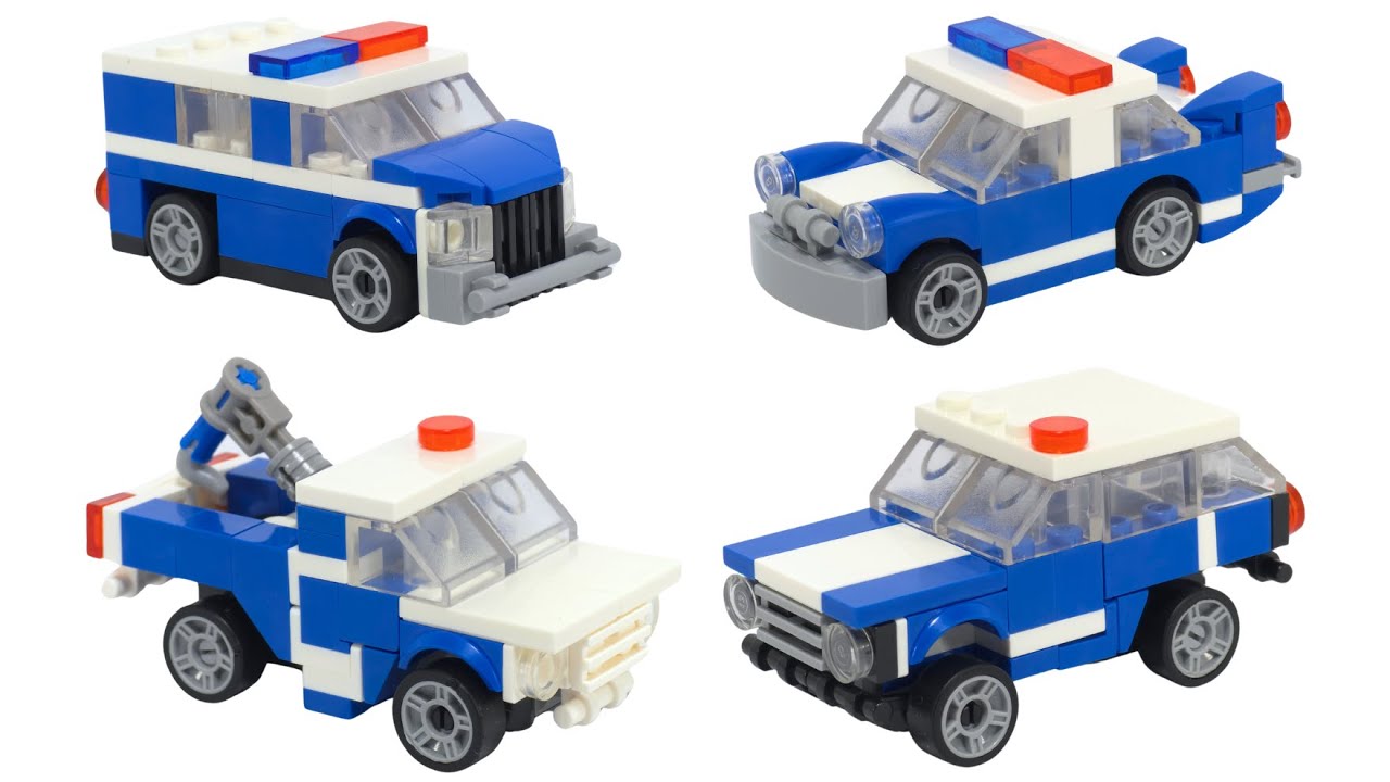 Unofficial LEGO City Police Cars (4 MINI Sets) - LEGO Speed Build