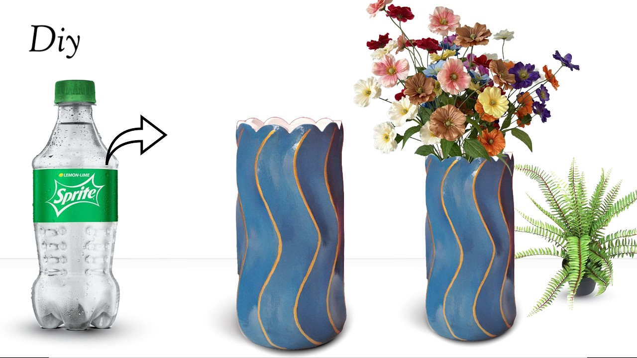 Flower art vase make with plastic bottle | best out of waste | DIY pottery tutorials | making pots
